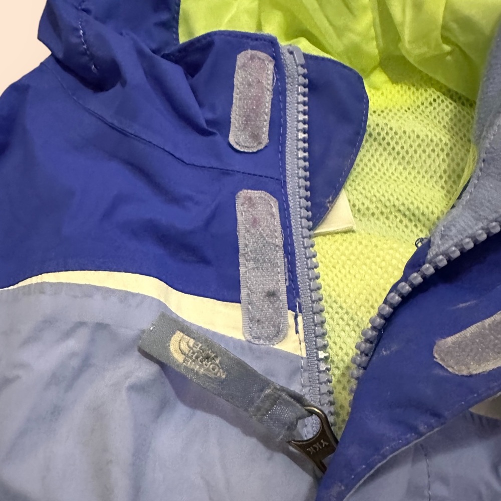 The North Face Toddler HyVent Hooded Jacket Blue White Green Size 3T - Picture 4 of 10